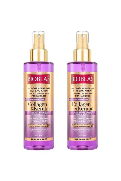 Bioblas Collagen and Keratin Anti-Hair Loss Liquid Conditioner 200 ml 2 PCS