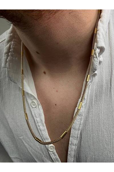 Arvens قلادة رجالية من الفولاذ المقاوم للصدأ بسلسلة ذهبية للنساء مقاومة للتشو...