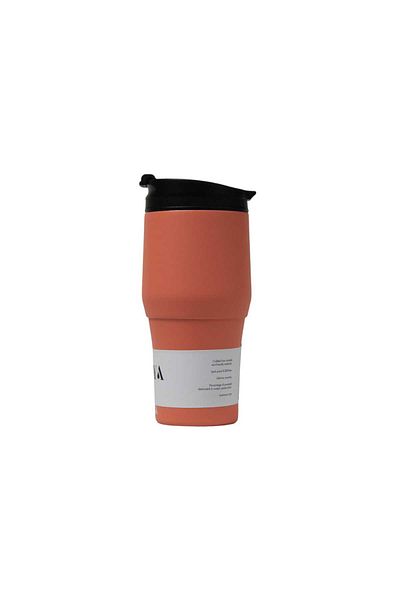 Moya "High Tide" 380ml Travel Coffee Mug Black/Coral