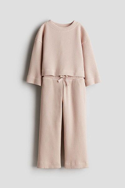 H&M 2-piece waffled jersey set