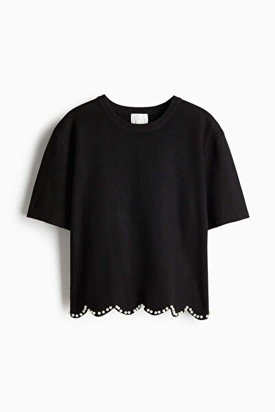 H&M Bead-embellished knitted top