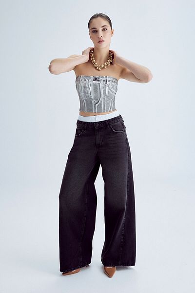 its basic Palazzo Koton Denim with Dark Smoked Boxer Detail - 2W4-1