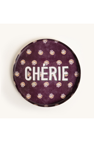 Zsa Zsa Zsu Nanpur Metal Dekoratif Tepsi 30x30x3 Cm Bordo