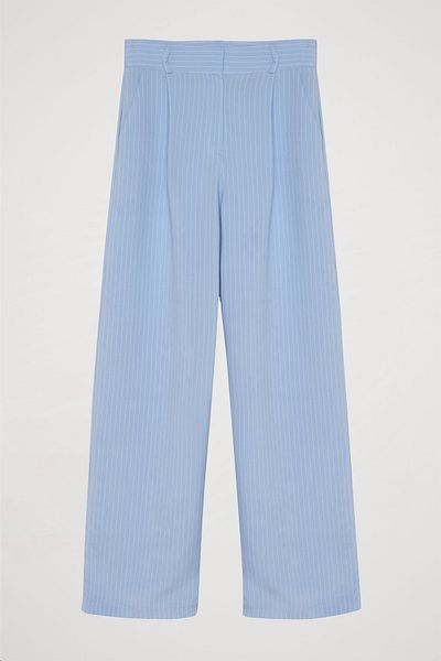 Quzu Pantaloni albaștri cu talie înaltă