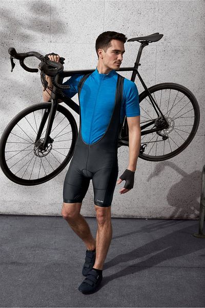 Tchibo Men Sportswear Fit Bicycle Bib Tights, Black