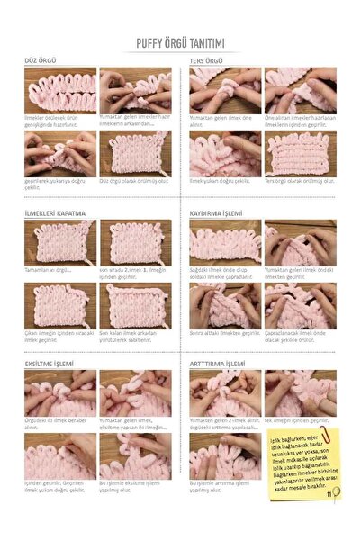 Alize (5 Pieces) Puffy Hand Knitting Yarn 5 Pack - 01 Cream - 100 Gr. 9 Mt. Finger Knitting String