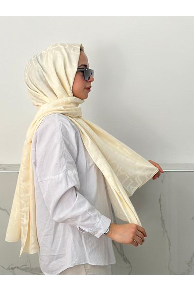 locella Σάλι Jacquard Cream - Μοντέλο JSL1118