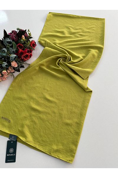 Bonjela Μεταξένιο σάλι Oil Green Voile - HVS0108