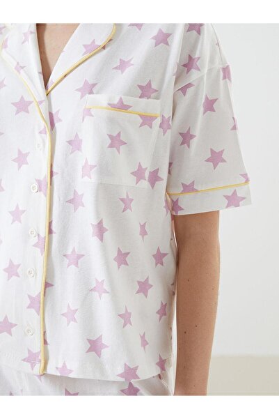 LC Waikiki LCW DREAM Gömlek Yaka Baskılı Kadın Pijama Takımı