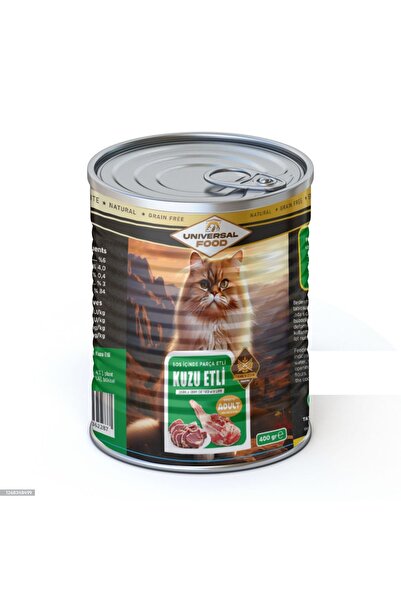 UNİVERSAL FOOD PREMİUM KUZU PARÇA ETLİ KEDİ 400G KONSERVE(12 ADET)