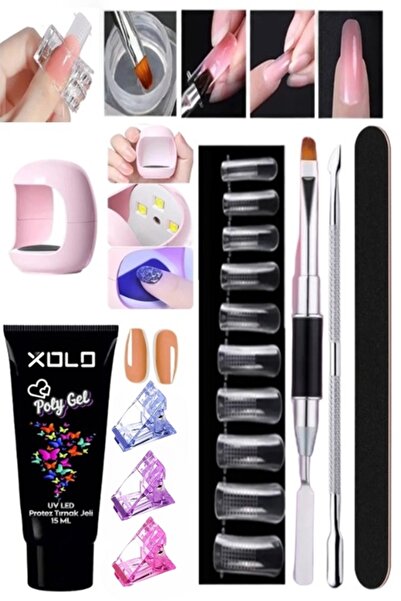 xolo 8 Parça Polijel Uygulama Seti Sevilen Renkler Serisi Poligel Akril Prote...