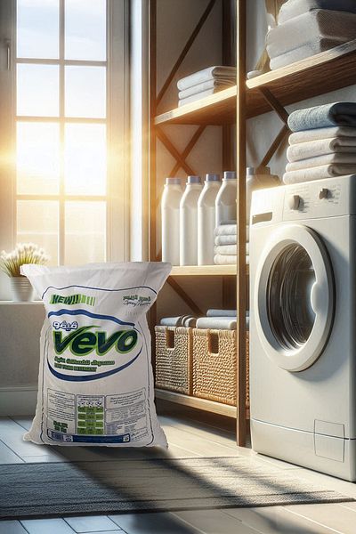 Vevo مسحوق غسيل 20 كيلو - أبيض مع حقيبة ملونة