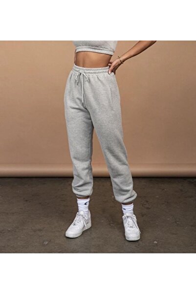 THE WHITE Γυναικείο αθλητικό παντελόνι από καουτσούκ σε γκρι χρώμα επένδυση f...