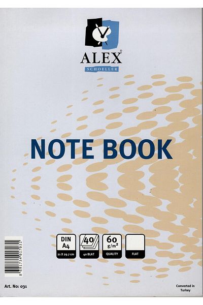 Alex Schoeller 40 Sheets Unlined Notepad - 60/Gms