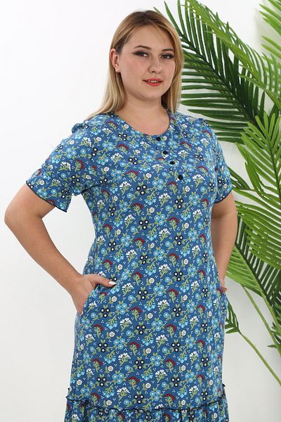 STELLETO Rochie modal de vară cu imprimeu floral, cu nasturi, cu volane