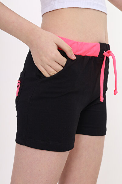 Toontoy Girls' Embroidered Shorts with Elastic Waist and Pockets