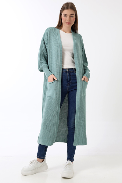 Devinka Women's Oversize Long Pocket Knitwear Cardigan