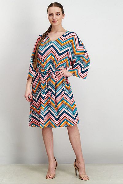 Tchibo Women Geometric Print Midi Dress, Pink