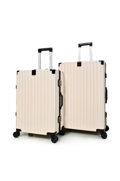 MORANO 3-Piece Unisex Morano Travel Luggage Trolley Set Beige Size 28''-24''-20'' Inches.