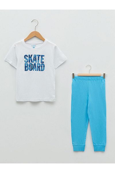 LC Waikiki Crew Neck Printed Short Sleeve Boys Pajama Set (S2)