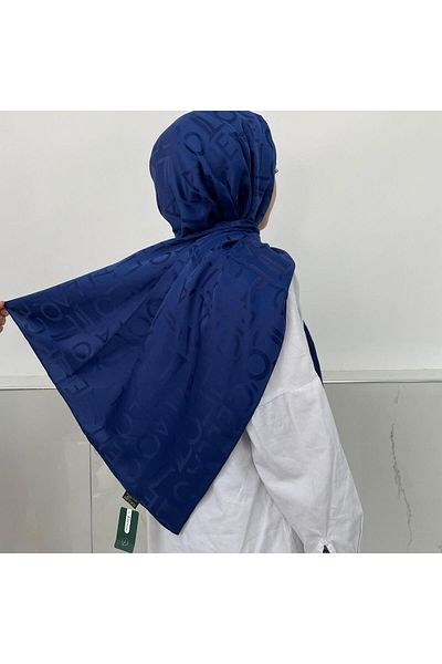locella Navy Blue Jacquard Shawl - JSL1103