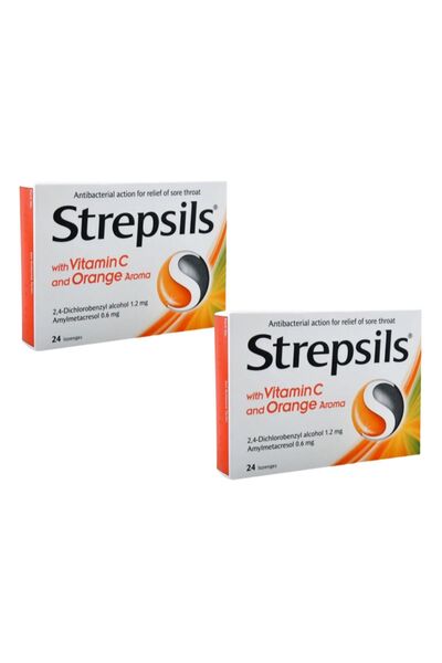 STREPSİLS Strepsils Vitamin C Orange 24 Pastil | Portakal Aromalı(2 ADET)