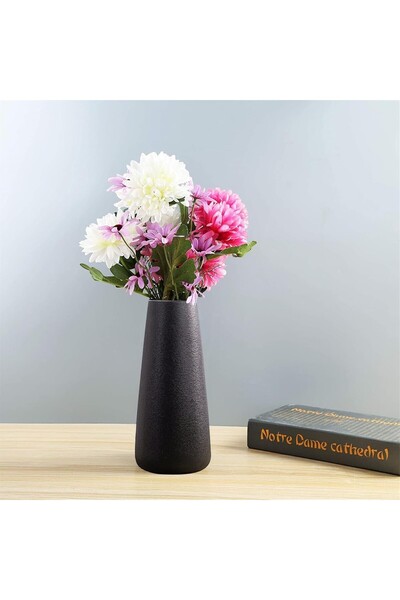 Binbirdemet Vază modernă minimalistă din ceramică neagră medie
