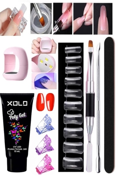 xolo 8 Parça Polijel Uygulama Seti Sevilen Renkler Serisi Poligel Akril Prote...