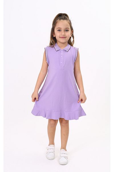 Toontoy Girl's Polo Neck Skirt Ruffle Dress