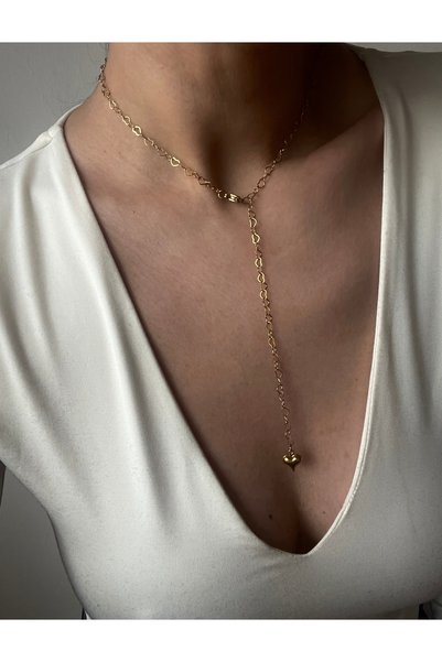 Hoop jewelery سلسلة قلب من الفولاذ وقلادة على شكل قلب