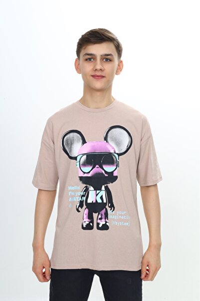 Toontoy Момчешка тениска с принт на робот