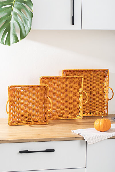 Porsima 709-A Square 3-Piece Wicker Basket Set - Home, Bathroom, Kitchen Organizer