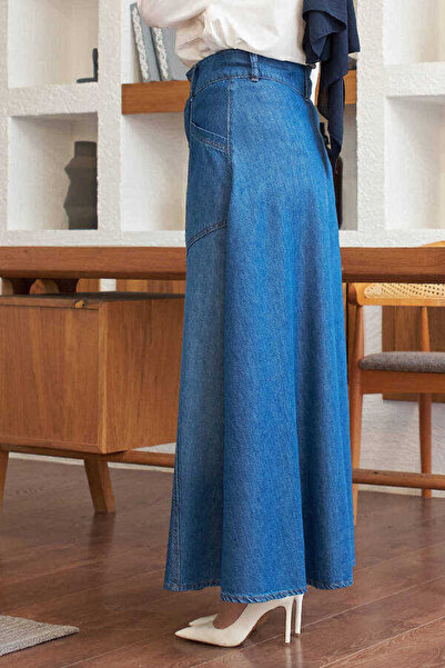 Neways 2195-Jenim Mevlana Τζιν Φούστα Σκούρο Μπλε