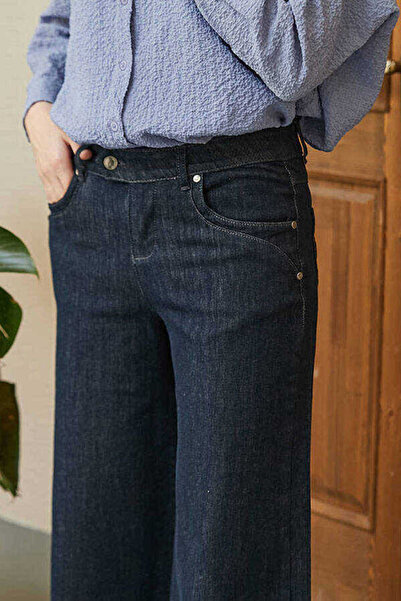 Neways 1067-denim Bol Paça Pantolon Füme