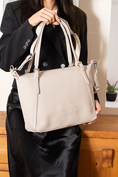 Just Polo حقيبة كتف نسائية سوداء كبيرة الحجم من Justpolo New Season مع حزام ط...