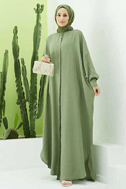 Neways 6571-Fendi Modal Abaya Haki