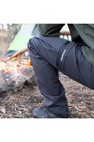 ALPHAKRON Erkek Su Geçirmez Kamp Kışlık Termal Polar Astarlı Softshell Outdoo...