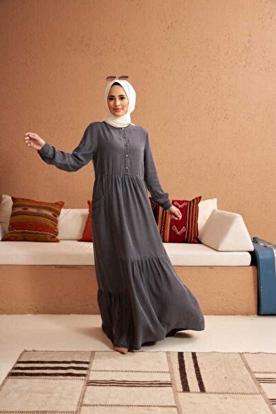 Neways Gray Denim Dress - 6575 Model