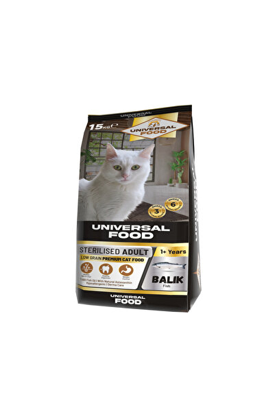 Universal UNİVERSAL FOOD STERLİSED SOMONLU PREMİUM KEDİ MAMASI 15KG