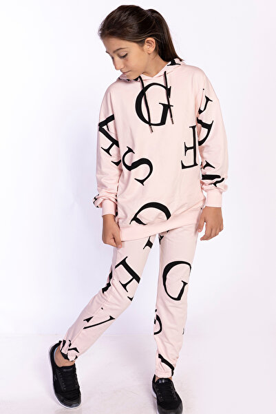 Toontoy Σετ φόρμας με κουκούλα B με τύπωμα για κορίτσια