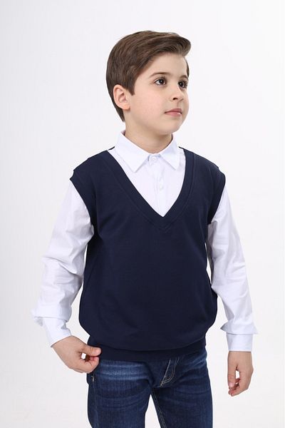 Toontoy Boy'S School Shirt - with Sweater