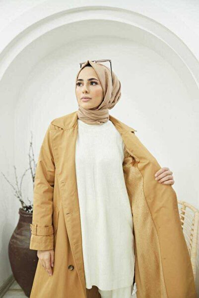 Neways 6572-kürklü Trençkot Camel