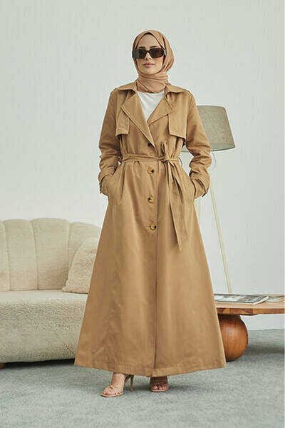 Neways 6604- Long Dark Beige Trench Coat - Trench