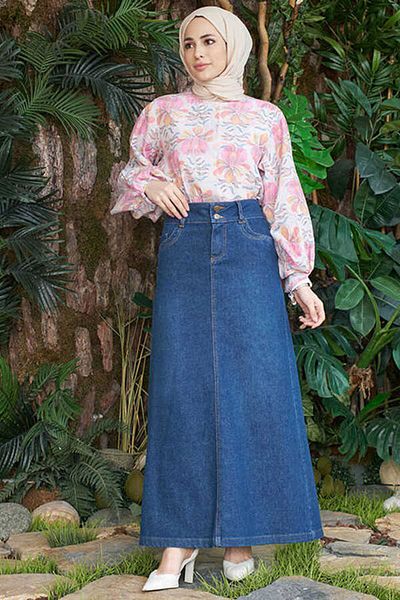 Neways Fusta Denim Neways - Albastru Inchis