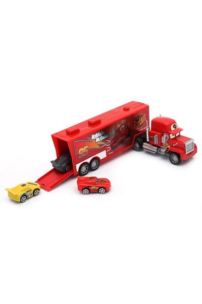Brother Toys حجم برق عملاق 48 سم. مجموعة شاحنة لعبة قابلة للفتح من الخلف و3 سيارات