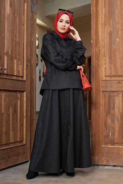 Neways Black Denim Skirt and Tunic Set - 6544