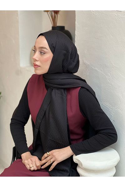 Modakaşmir Σάλι με μοτίβο Chevron σειράς Silky Jacquard