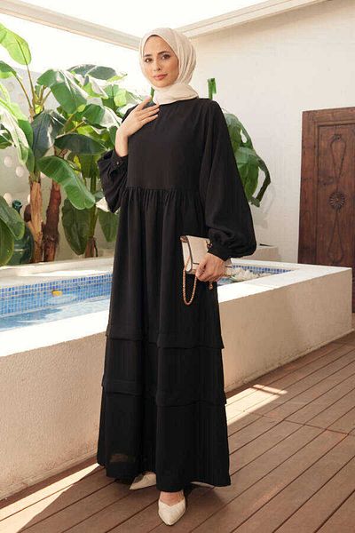 Neways 6624-Gathered Dress Black