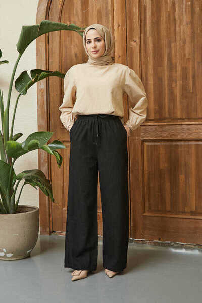 Neways 1105-denim Lastikli Pantolon Siyah