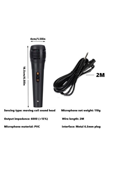 ALWAYS TEKNOLOJİ Karaoke için Uyumlu El Mikrofonu Kablolu 3mt Dinamik D05